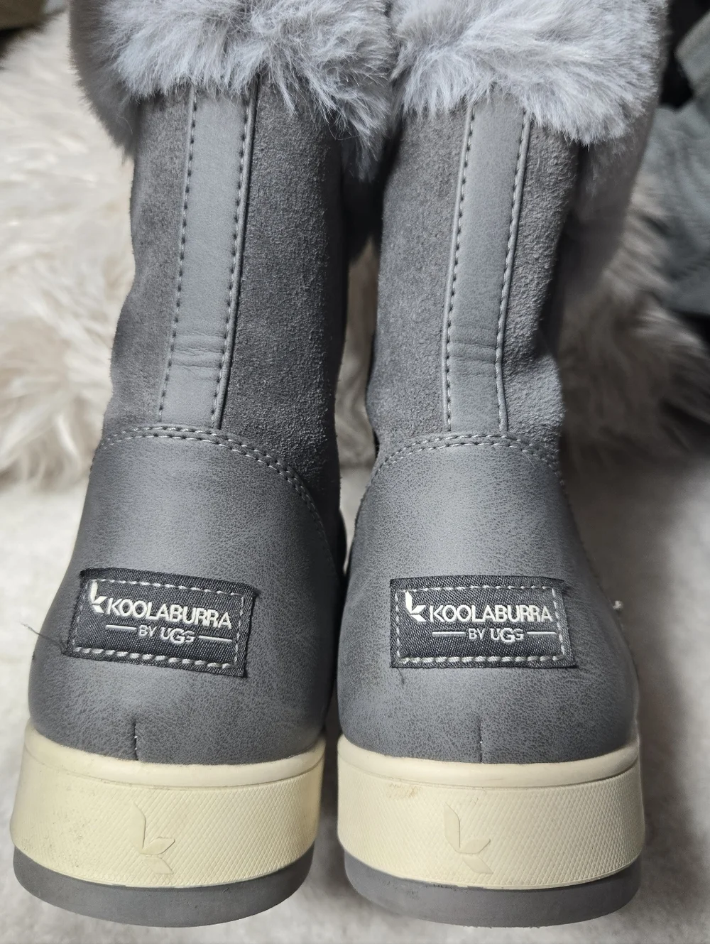 Koolaburra by UGG Women's Tynlee Suede & Faux Fur High Boots Gray Size 10